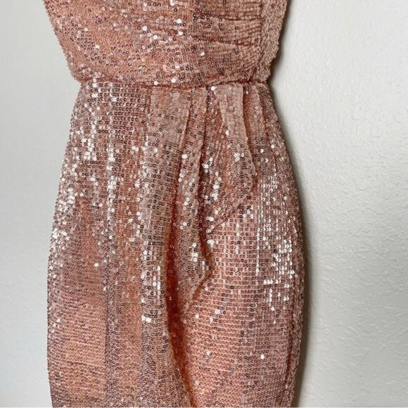 NBD Revolve sequin kash gown baby pink strapless XS - Picture 6 of 15
